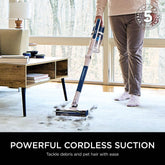 Shark PowerPro Cordless Stick Vacuum Cleaner, Lightweight Flexible Vacuum with Floor Detect & Anti-Hair Wrap Technology, Anti-Allergen Complete Seal, Handheld Mode, Navy Metallic